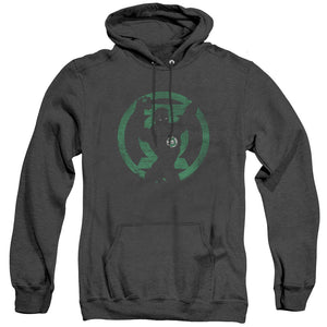 AN OFFCIALLY LICENSED DC GL SYMBOL KNOCKOUT ADULT UNISEX HEATHER PULLOVER HOODIE BLACK
