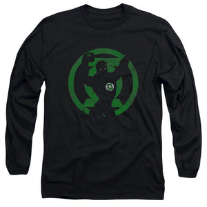 AN OFFCIALLY LICENSED DC GL SYMBOL KNOCKOUT MEN'S LONG SLEEVE T-SHIRT BLACK