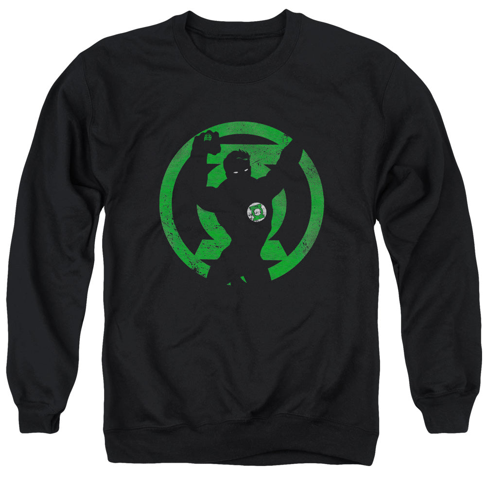AN OFFCIALLY LICENSED DC GL SYMBOL KNOCKOUT ADULT UNISEX CREWNECK SWEATSHIRT BLACK