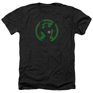 AN OFFCIALLY LICENSED DC GL SYMBOL KNOCKOUT MEN'S HEATHER T-SHIRT CHARCOAL