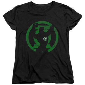 AN OFFCIALLY LICENSED DC GL SYMBOL KNOCKOUT WOMEN'S REGULAR FIT T-SHIRT BLACK