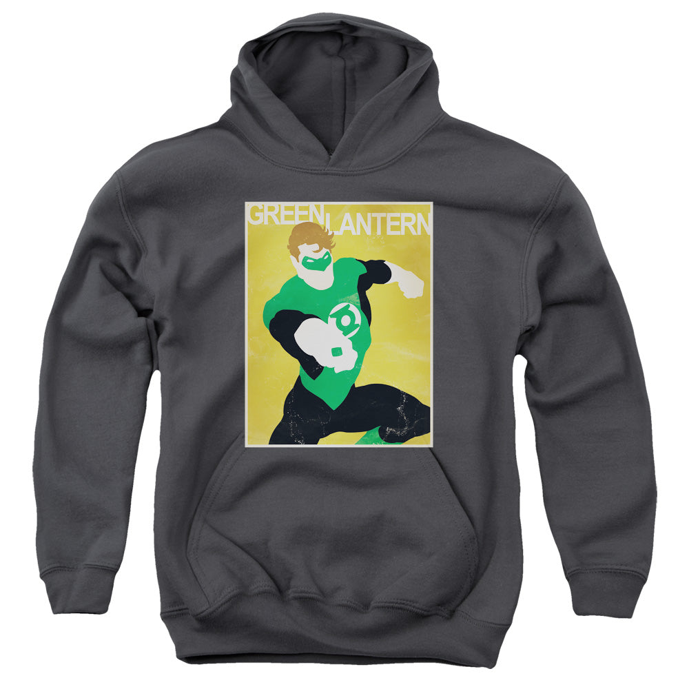 AN OFFCIALLY LICENSED DC SIMPLE GL POSTER YOUTH HOODIE CHARCOAL