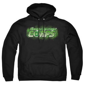 AN OFFCIALLY LICENSED GREEN LANTERN GL CORPS TITLE ADULT UNISEX PULLOVER HOODIE BLACK