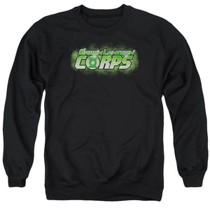 AN OFFCIALLY LICENSED GREEN LANTERN GL CORPS TITLE ADULT UNISEX CREWNECK SWEATSHIRT BLACK