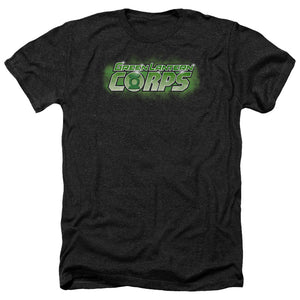 AN OFFCIALLY LICENSED GREEN LANTERN GL CORPS TITLE MEN'S HEATHER T-SHIRT CHARCOAL