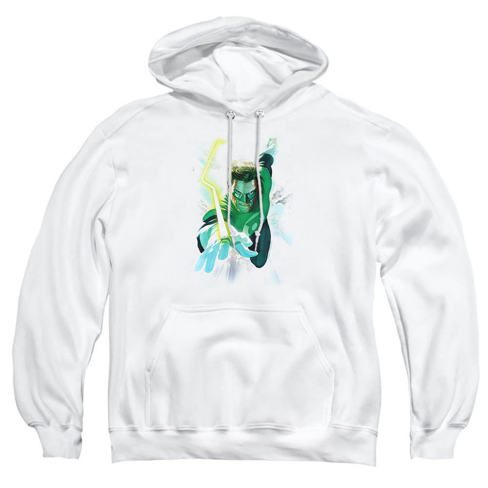 AN OFFCIALLY LICENSED GREEN LANTERN CLOUDS ADULT UNISEX PULLOVER HOODIE WHITE