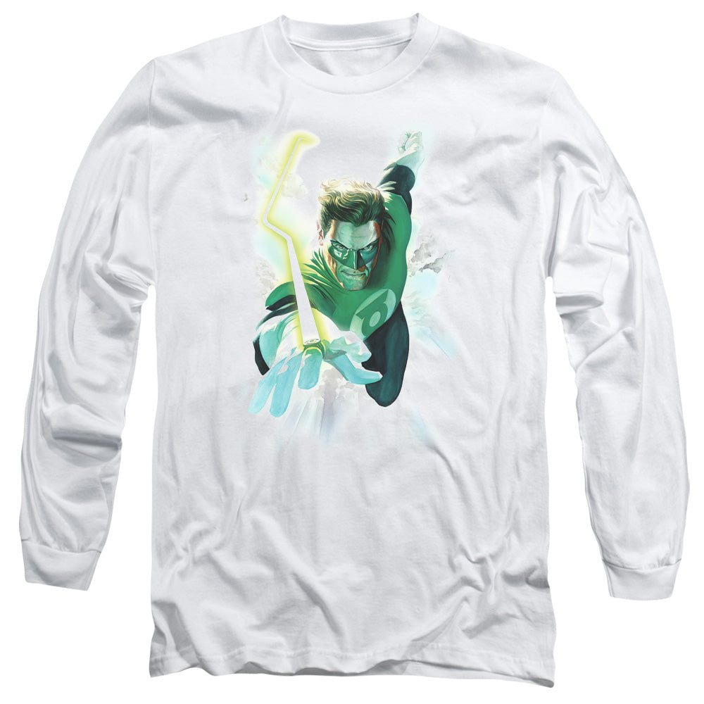 AN OFFCIALLY LICENSED GREEN LANTERN CLOUDS MEN'S LONG SLEEVE T-SHIRT WHITE