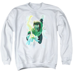 AN OFFCIALLY LICENSED GREEN LANTERN CLOUDS ADULT UNISEX CREWNECK SWEATSHIRT WHITE