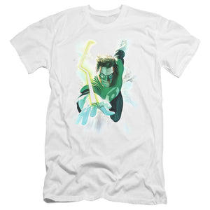 AN OFFCIALLY LICENSED GREEN LANTERN CLOUDS MEN'S PREMIUM SLIM FIT T-SHIRT WHITE
