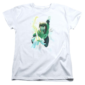 AN OFFCIALLY LICENSED GREEN LANTERN CLOUDS WOMEN'S REGULAR FIT T-SHIRT WHITE