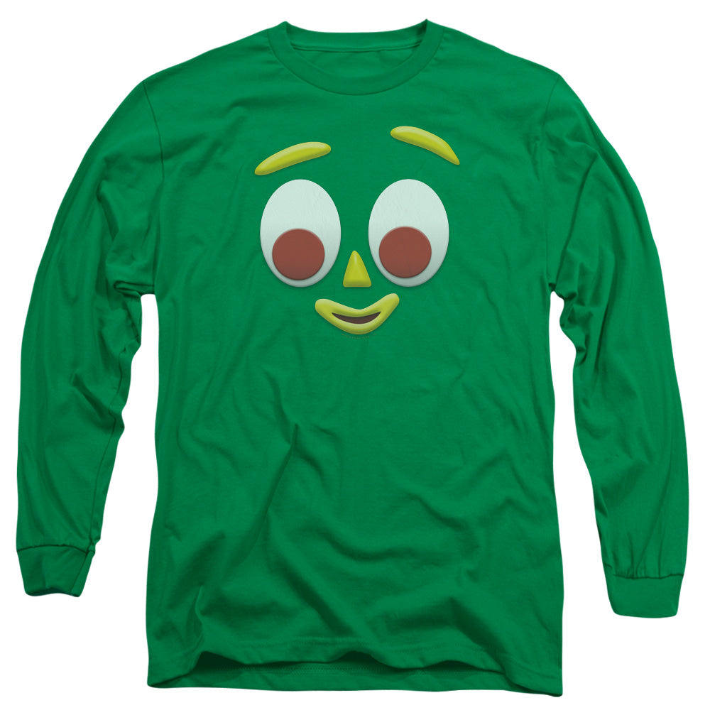 AN OFFCIALLY LICENSED GUMBY GUMBME MEN'S LONG SLEEVE T-SHIRT KELLY GREEN