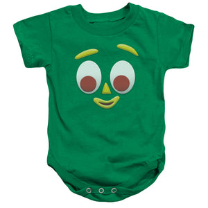 AN OFFCIALLY LICENSED GUMBY GUMBME BABY BODYSUIT KELLY GREEN