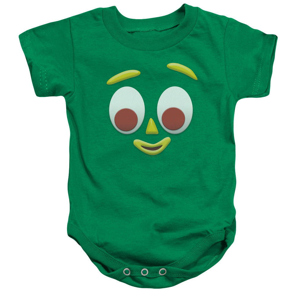 AN OFFCIALLY LICENSED GUMBY GUMBME BABY BODYSUIT KELLY GREEN