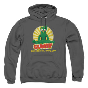 AN OFFCIALLY LICENSED GUMBY OPTIMIST ADULT UNISEX PULLOVER HOODIE CHARCOAL