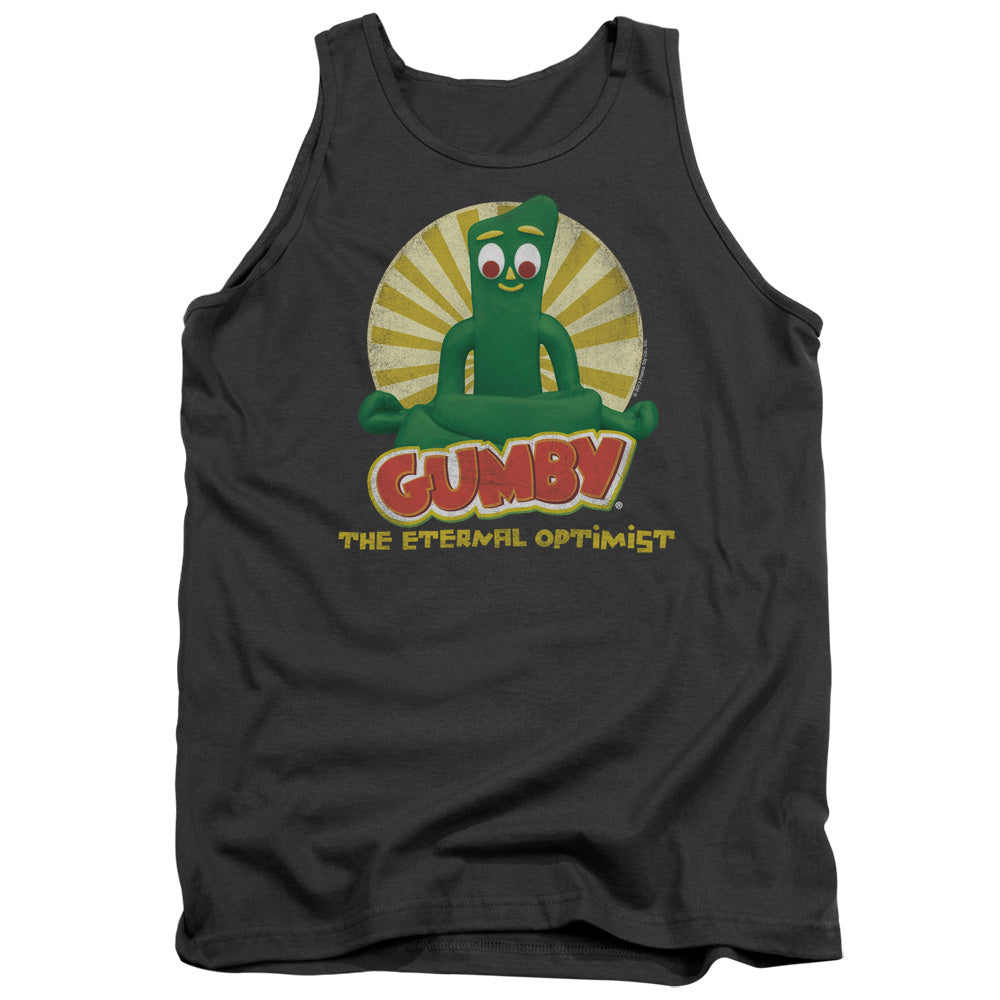 AN OFFCIALLY LICENSED GUMBY OPTIMIST ADULT UNISEX TANK TOP CHARCOAL