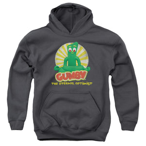 AN OFFCIALLY LICENSED GUMBY OPTIMIST YOUTH HOODIE CHARCOAL