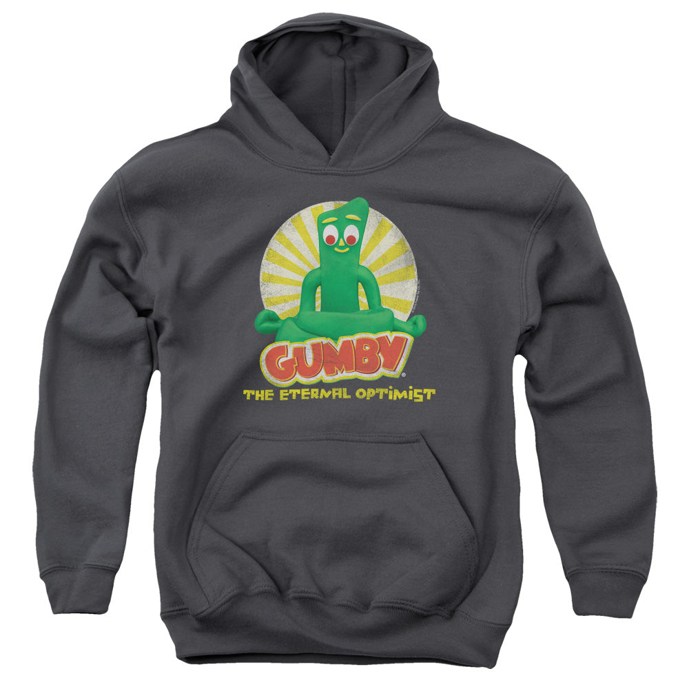 AN OFFCIALLY LICENSED GUMBY OPTIMIST YOUTH HOODIE CHARCOAL