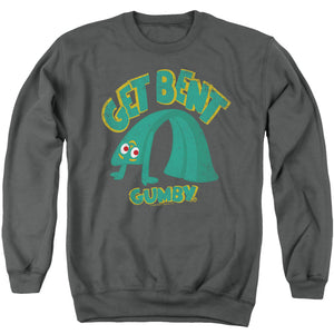 AN OFFCIALLY LICENSED GUMBY GET BENT ADULT UNISEX CREWNECK SWEATSHIRT CHARCOAL