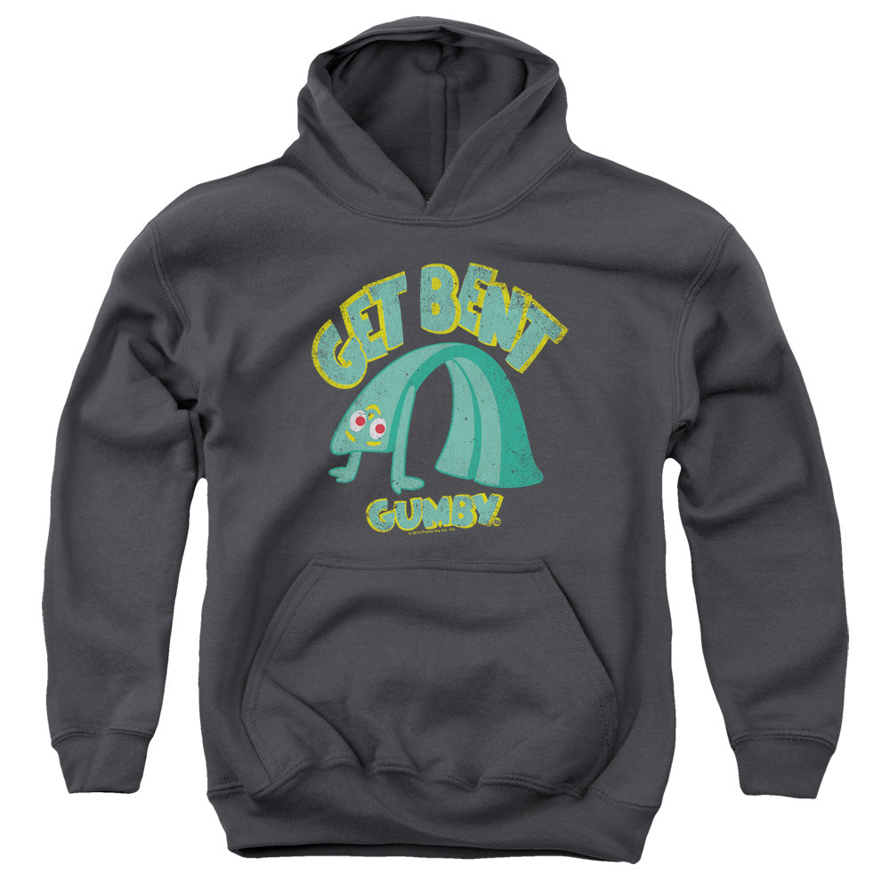 AN OFFCIALLY LICENSED GUMBY GET BENT YOUTH HOODIE CHARCOAL