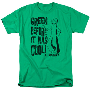 AN OFFCIALLY LICENSED GUMBY COOL GREEN MEN'S REGULAR FIT T-SHIRT KELLY GREEN