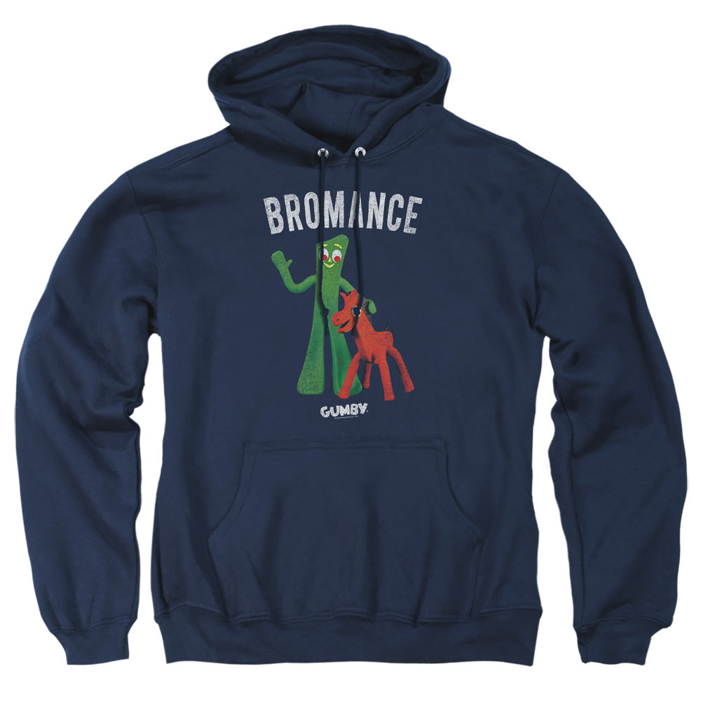 AN OFFCIALLY LICENSED GUMBY BROMANCE ADULT UNISEX PULLOVER HOODIE NAVY