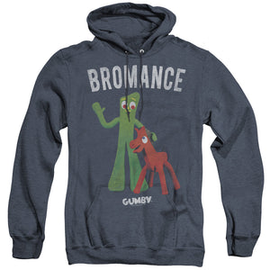 AN OFFCIALLY LICENSED GUMBY BROMANCE ADULT UNISEX HEATHER PULLOVER HOODIE NAVY