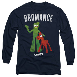 AN OFFCIALLY LICENSED GUMBY BROMANCE MEN'S LONG SLEEVE T-SHIRT NAVY