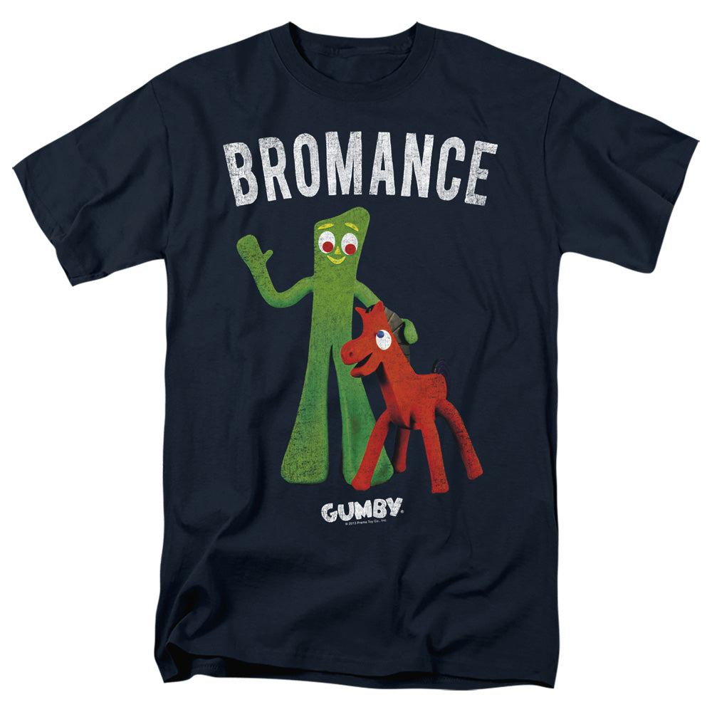 AN OFFCIALLY LICENSED GUMBY BROMANCE MEN'S REGULAR FIT T-SHIRT NAVY