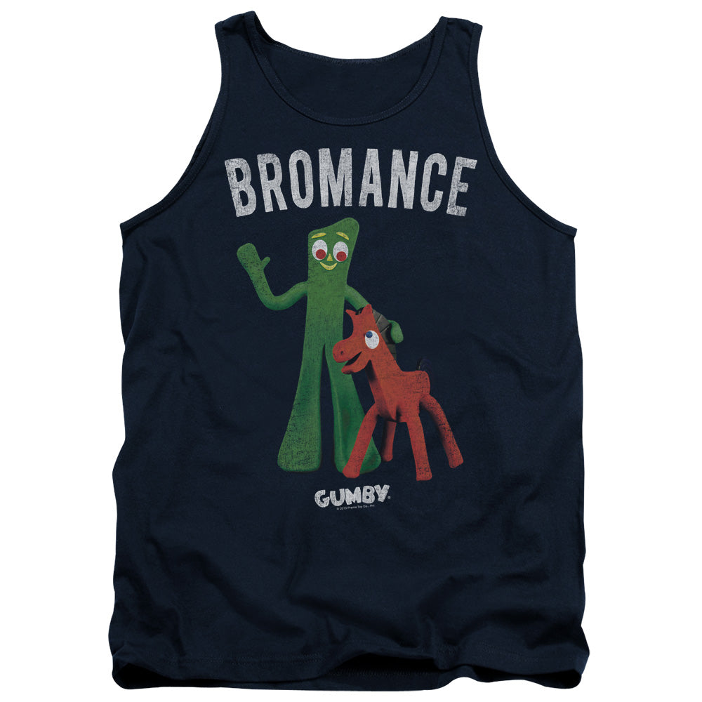 AN OFFCIALLY LICENSED GUMBY BROMANCE ADULT UNISEX TANK TOP NAVY