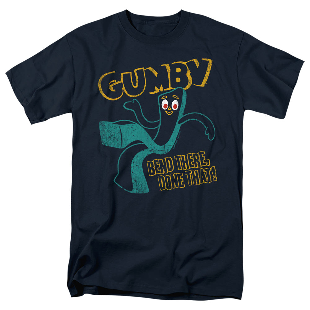 AN OFFCIALLY LICENSED GUMBY BEND THERE MEN'S REGULAR FIT T-SHIRT NAVY