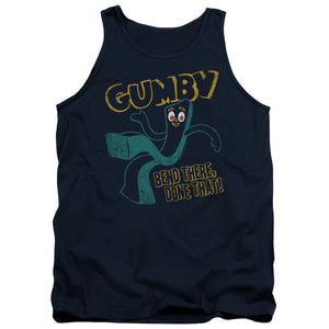 AN OFFCIALLY LICENSED GUMBY BEND THERE ADULT UNISEX TANK TOP NAVY