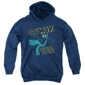 AN OFFCIALLY LICENSED GUMBY BEND THERE YOUTH HOODIE NAVY