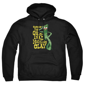 AN OFFCIALLY LICENSED GUMBY SO PUNNY ADULT UNISEX PULLOVER HOODIE BLACK