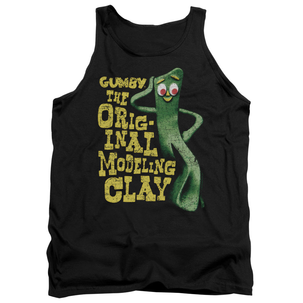 AN OFFCIALLY LICENSED GUMBY SO PUNNY ADULT UNISEX TANK TOP BLACK