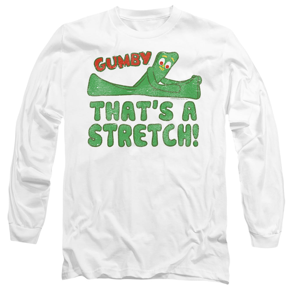 AN OFFCIALLY LICENSED GUMBY THAT’S A STRETCH MEN'S LONG SLEEVE T-SHIRT WHITE
