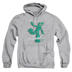 AN OFFCIALLY LICENSED GUMBY FLEX ADULT UNISEX PULLOVER HOODIE ATHLETIC HEATHER