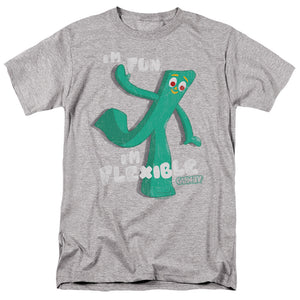AN OFFCIALLY LICENSED GUMBY FLEX MEN'S REGULAR FIT T-SHIRT ATHLETIC HEATHER