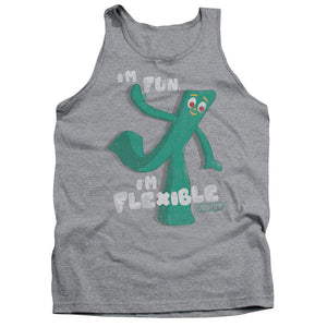AN OFFCIALLY LICENSED GUMBY FLEX ADULT UNISEX TANK TOP ATHLETIC HEATHER