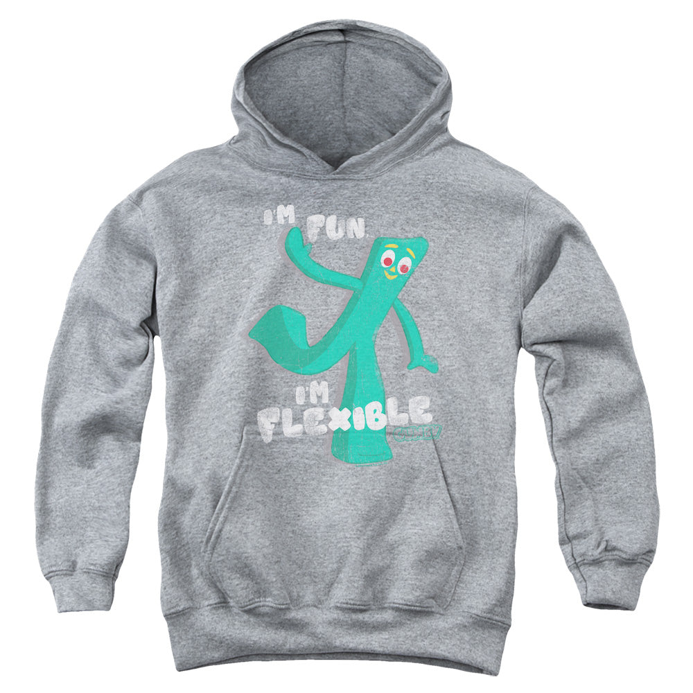 AN OFFCIALLY LICENSED GUMBY FLEX YOUTH HOODIE ATHLETIC HEATHER