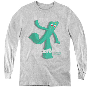 AN OFFCIALLY LICENSED GUMBY FLEX YOUTH LONG SLEEVE T-SHIRT ATHLETIC HEATHER