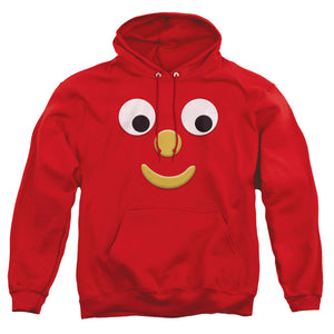 AN OFFCIALLY LICENSED GUMBY BLOCKHEAD J ADULT UNISEX PULLOVER HOODIE RED