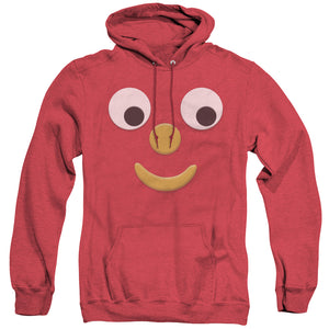 AN OFFCIALLY LICENSED GUMBY BLOCKHEAD J ADULT UNISEX HEATHER PULLOVER HOODIE RED