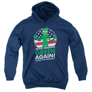 AN OFFCIALLY LICENSED GUMBY FOR PRESIDENT YOUTH HOODIE NAVY