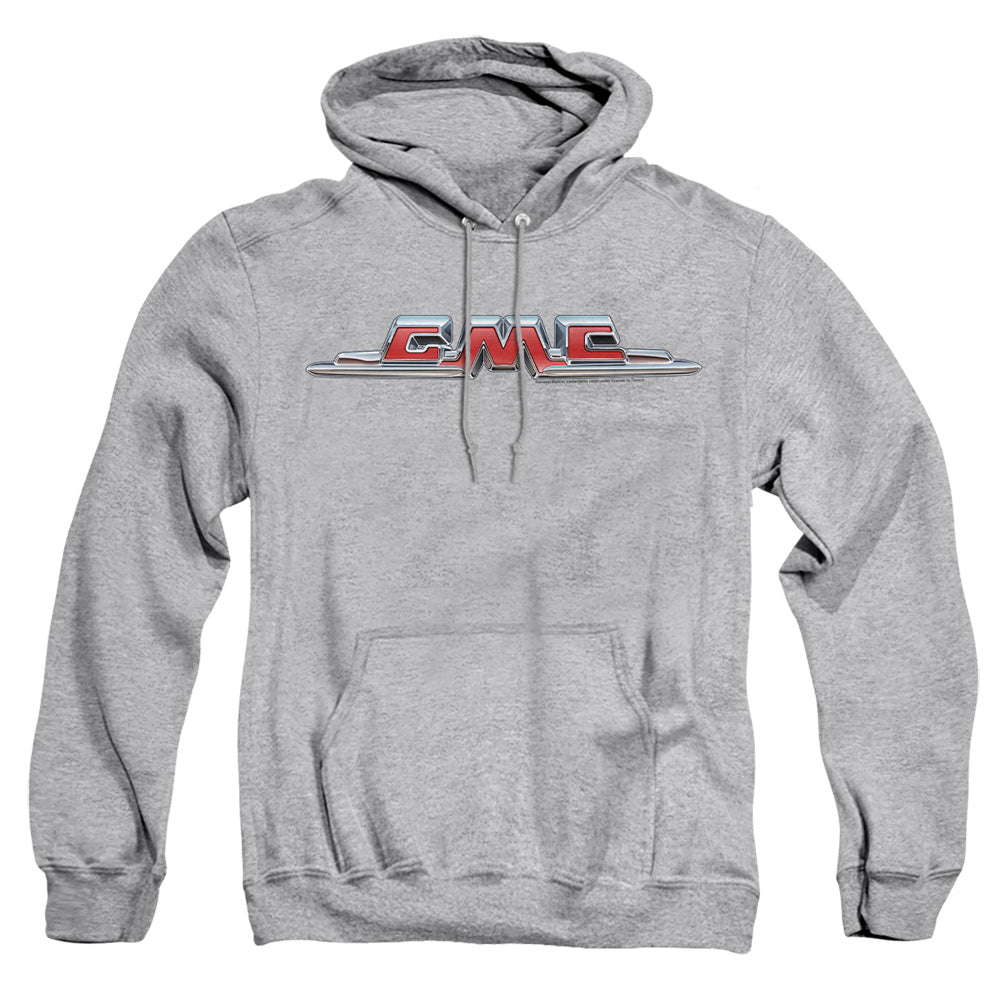 AN OFFCIALLY LICENSED GMC CHROME LOGO ADULT UNISEX PULLOVER HOODIE ATHLETIC HEATHER