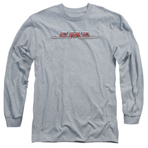 AN OFFCIALLY LICENSED GMC CHROME LOGO MEN'S LONG SLEEVE T-SHIRT ATHLETIC HEATHER
