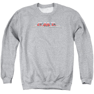 AN OFFCIALLY LICENSED GMC CHROME LOGO ADULT UNISEX CREWNECK SWEATSHIRT ATHLETIC HEATHER