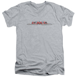 AN OFFCIALLY LICENSED GMC CHROME LOGO MEN'S V-NECK T-SHIRT ATHLETIC HEATHER