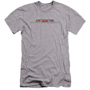 AN OFFCIALLY LICENSED GMC CHROME LOGO MEN'S PREMIUM SLIM FIT T-SHIRT ATHLETIC HEATHER
