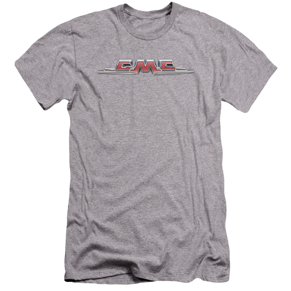AN OFFCIALLY LICENSED GMC CHROME LOGO MEN'S PREMIUM SLIM FIT T-SHIRT ATHLETIC HEATHER