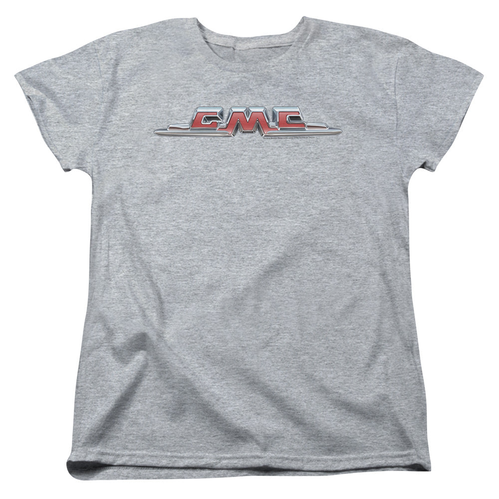AN OFFCIALLY LICENSED GMC CHROME LOGO WOMEN'S REGULAR FIT T-SHIRT ATHLETIC HEATHER